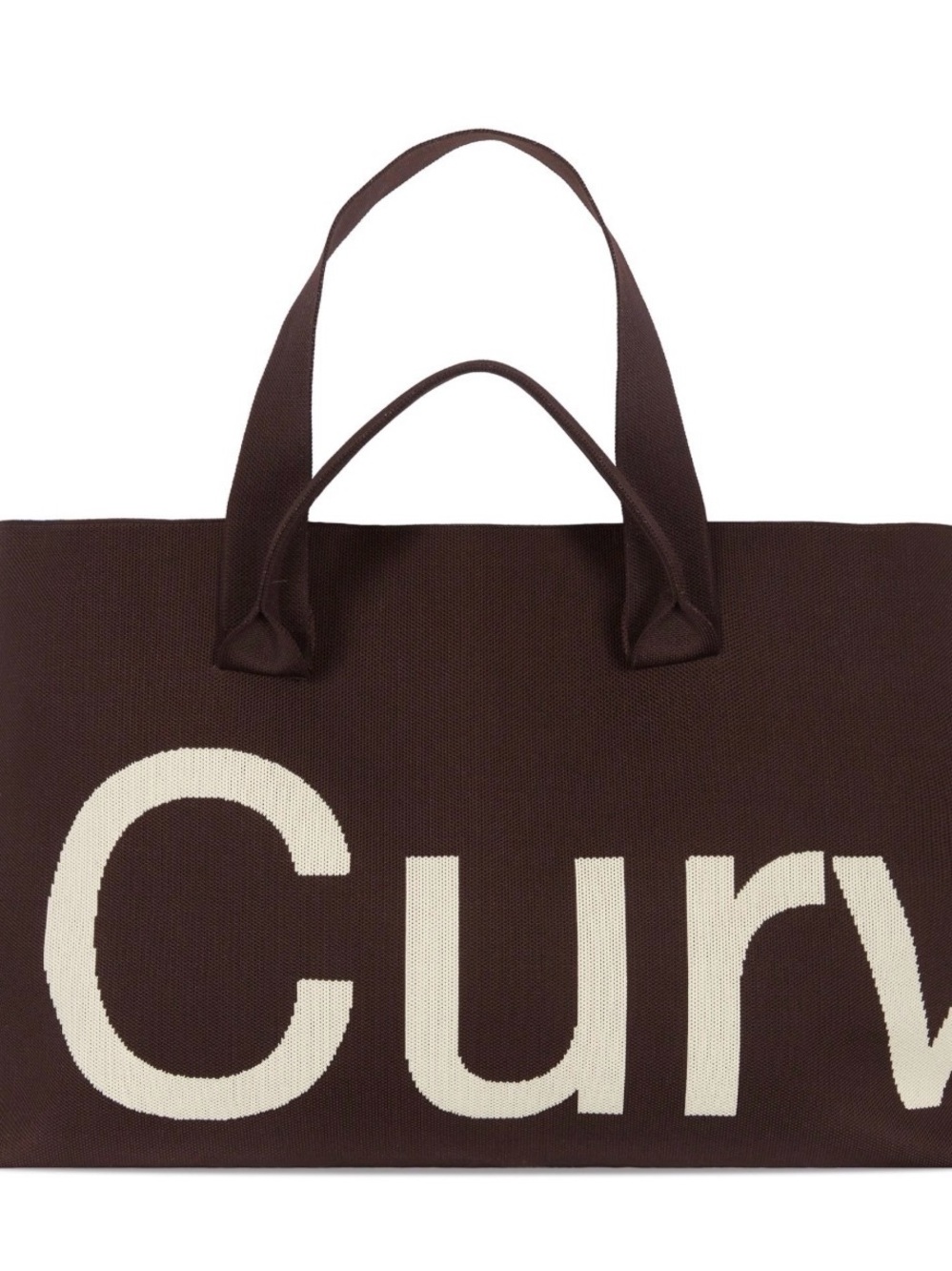 Curves Sean Brown Canvas Tote Bag with Cream Logo brown